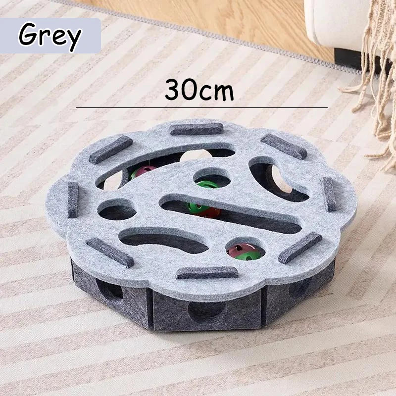 Cat Puzzle Toy Cat Exercise Toy With Ball Felt Puzzle Box Indoor Sports Entertainment Hunting Cat Toys For Indoor Cats