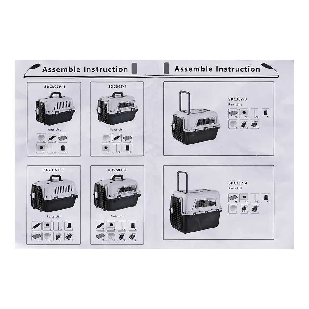 Pet Air Carrier Portable Cage for Dogs Cats International Shipping Special Box Big Dogs Crate Plastic Pet Carrier Flight Carrier