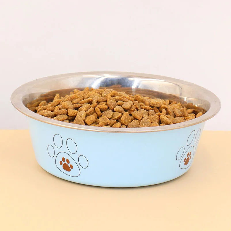 Stainless Steel Anti-Tip Dog Bowl Non-Slip Cat Bowl