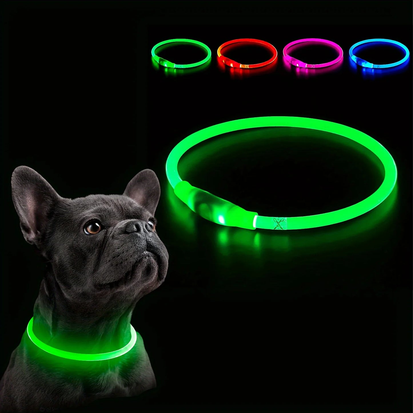 Pet Dog LED Light Collar USB Rechargeable Anti Lost