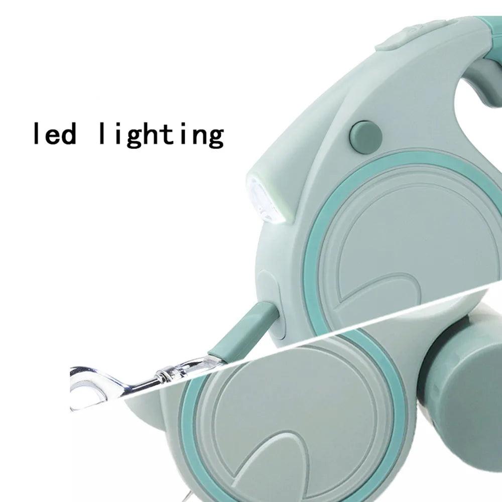 NONECN Retractable Dog Leash With Led Lights And Garbage Bag
