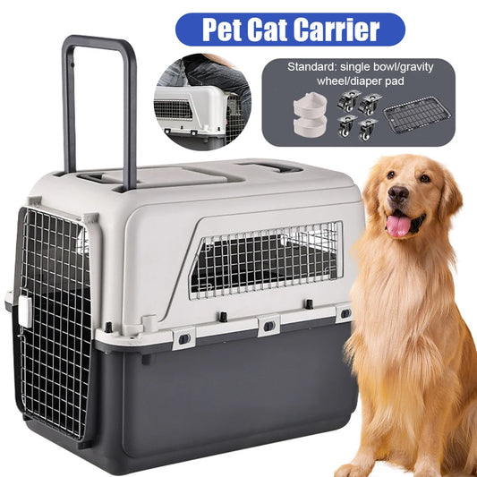 Pet Air Carrier Portable Cage for Dogs Cats International Shipping Special Box Big Dogs Crate Plastic Pet Carrier Flight Carrier