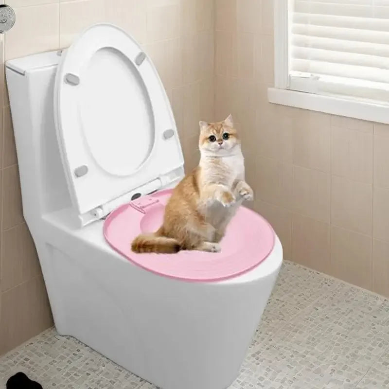 Cat Toilet Training Kit Reusable Potty Seat Litter Box Trainer