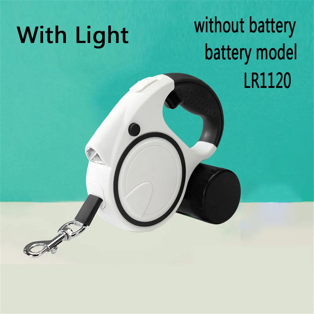 NONECN Retractable Dog Leash With Led Lights And Garbage Bag
