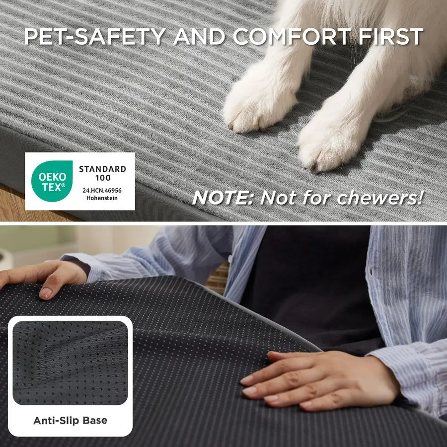 Dog Beds Large Sized Dog Orthopedic Pet Beds for Crate with Removable Machine Washable Cover, NOT Waterproof Egg Crate Foam Pup