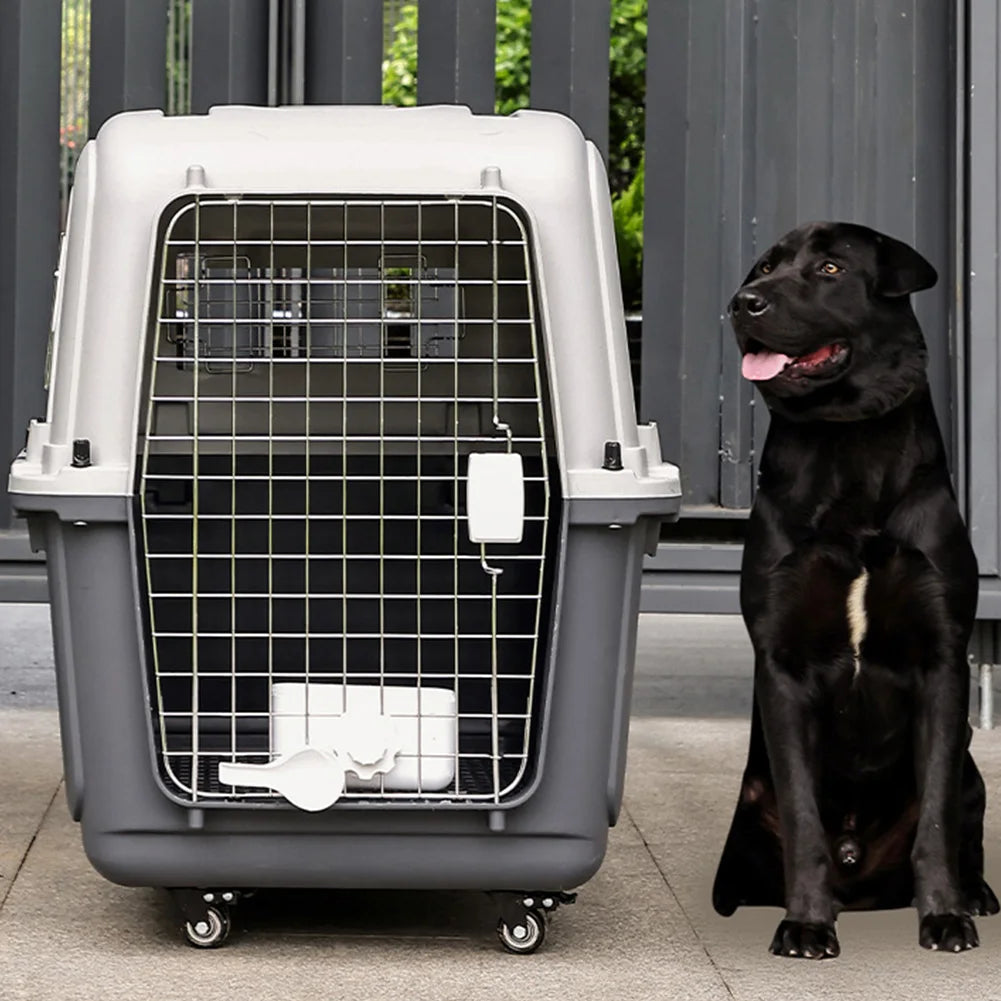 Pet Air Carrier Portable Cage for Dogs Cats International Shipping Special Box Big Dogs Crate Plastic Pet Carrier Flight Carrier