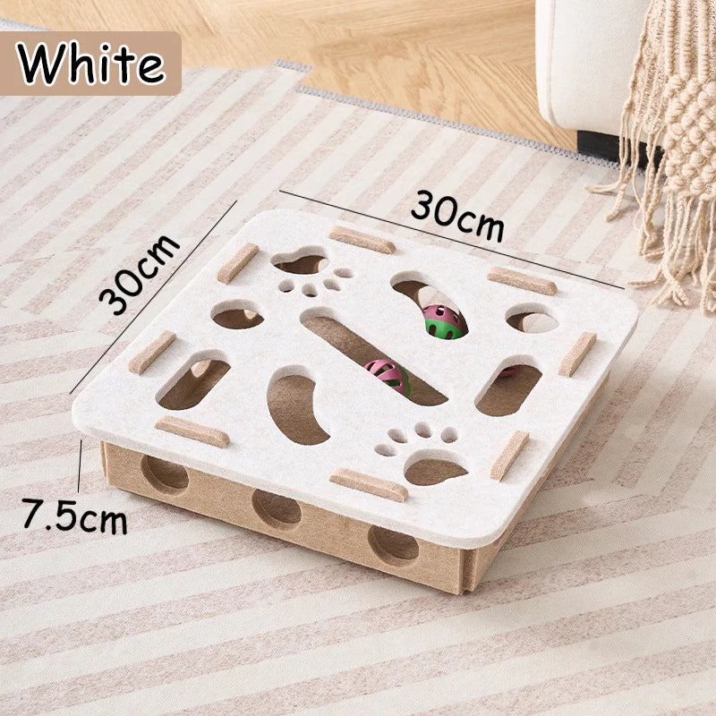 Cat Puzzle Toy Cat Exercise Toy With Ball Felt Puzzle Box Indoor Sports Entertainment Hunting Cat Toys For Indoor Cats