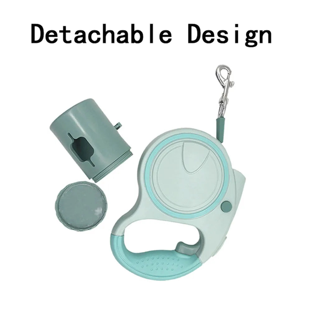 NONECN Retractable Dog Leash With Led Lights And Garbage Bag