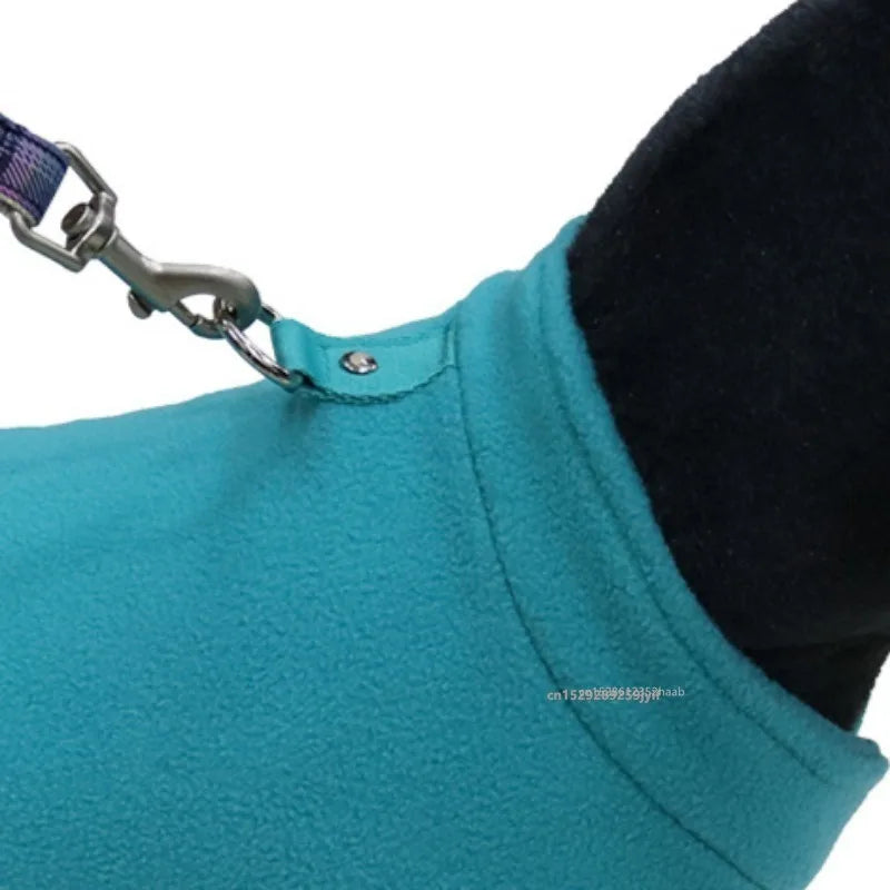 Dog Sweater Cat Fleece Vest Soft Dog Jacket with Leash D-Ring Winter Warm Coat Puppy Clothes for Dogs Cats Chihuahua Apparel