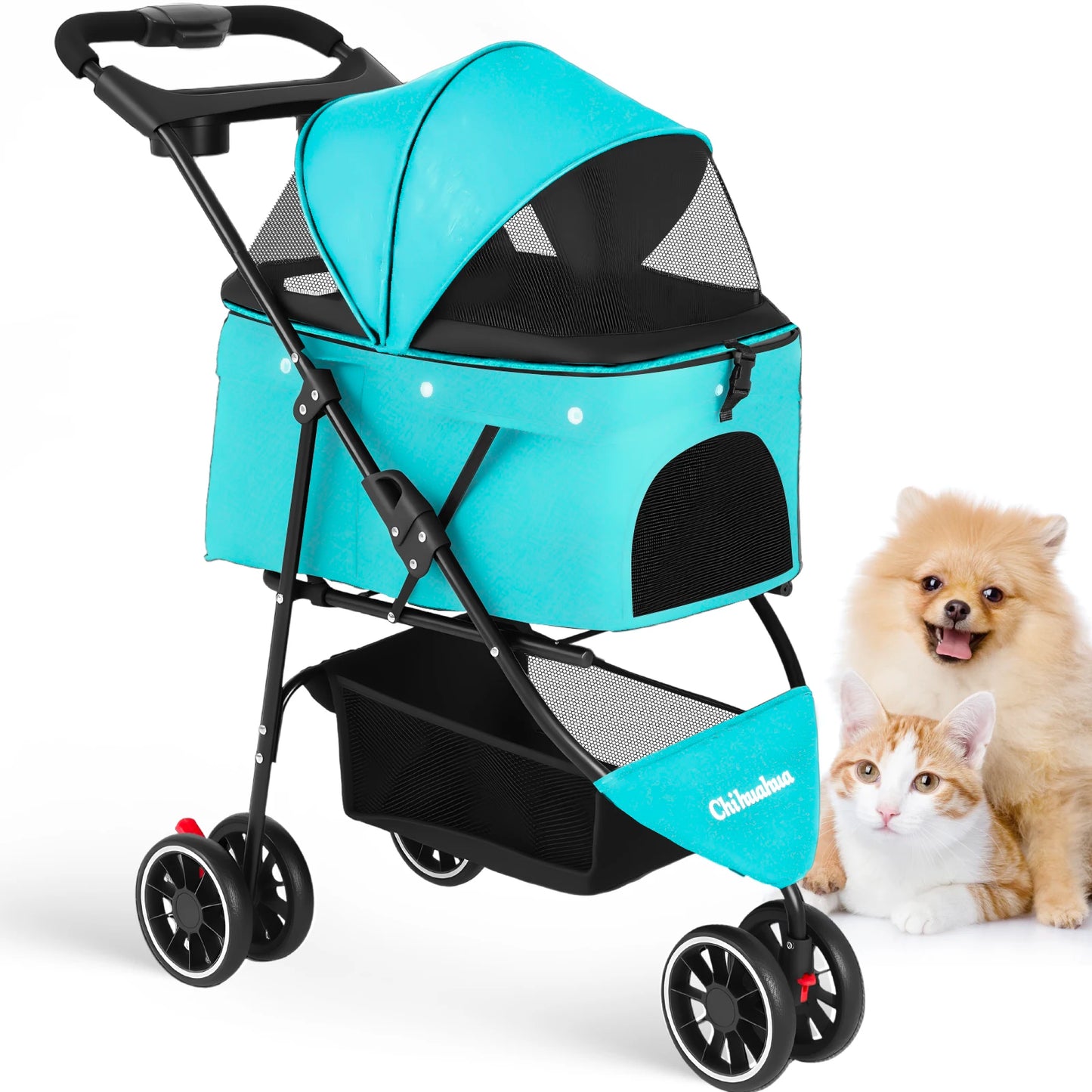 3 in 1 Pet Stroller with Removable Carrier Folding Stroller for Small/Medium Dogs and Cats Waterproof All-Terrain