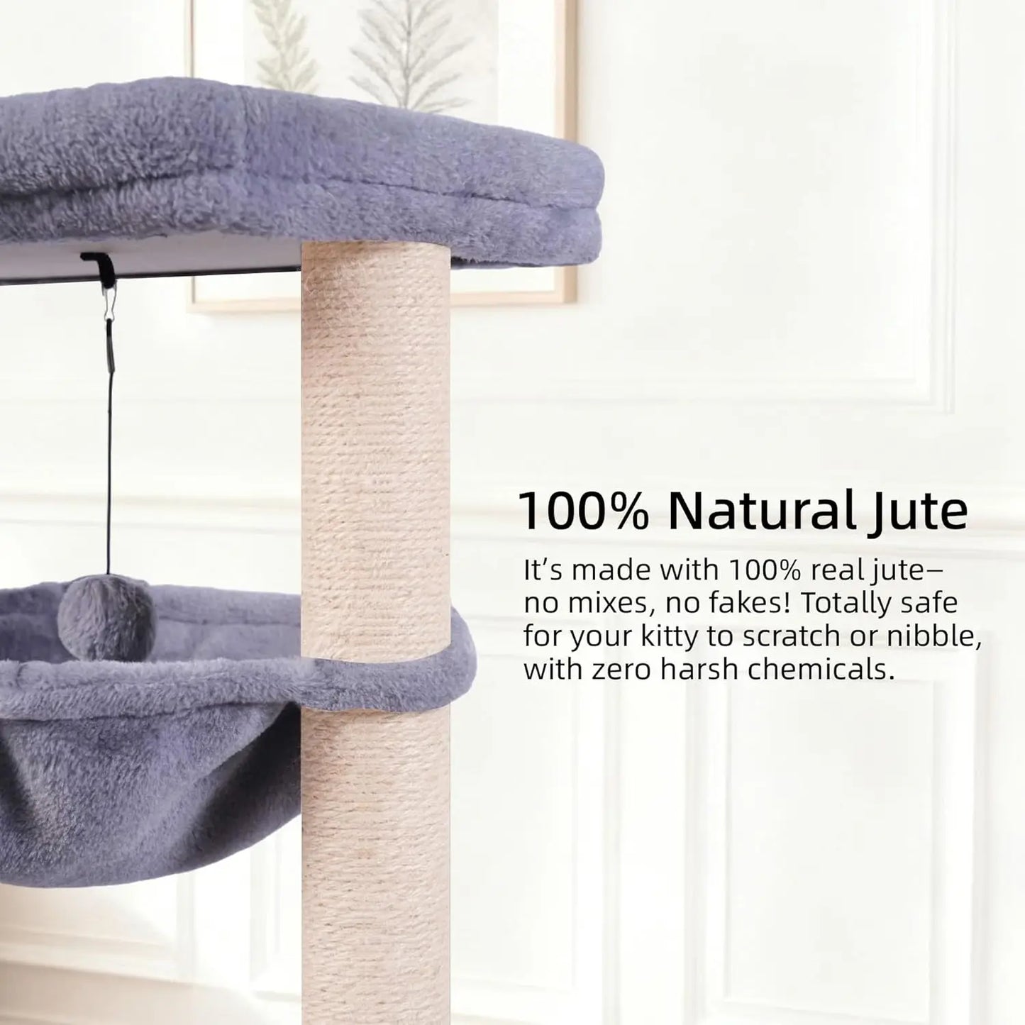 45in Cat Tree Tower with Big Condo for Indoor Cats,Cat Tower with Scratching Post,Scratching Board and Cat Toys,Multi-Level