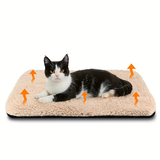 Self-Warming Pet Pad Blanket, Electric-Free Thermal Bed Mat, Anti-Slip for Cats Dogs Winter Warmth Mat Heat Reflecting Core Pad
