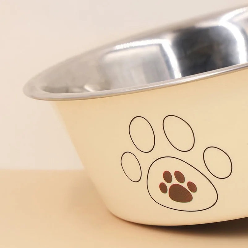 Stainless Steel Anti-Tip Dog Bowl Non-Slip Cat Bowl