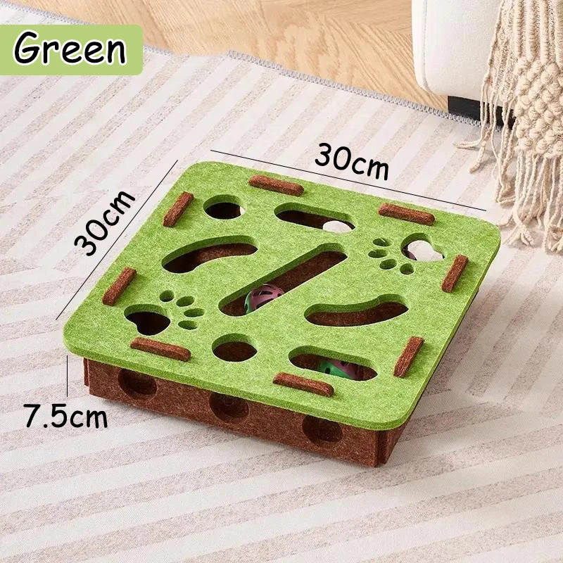 Cat Puzzle Toy Cat Exercise Toy With Ball Felt Puzzle Box Indoor Sports Entertainment Hunting Cat Toys For Indoor Cats