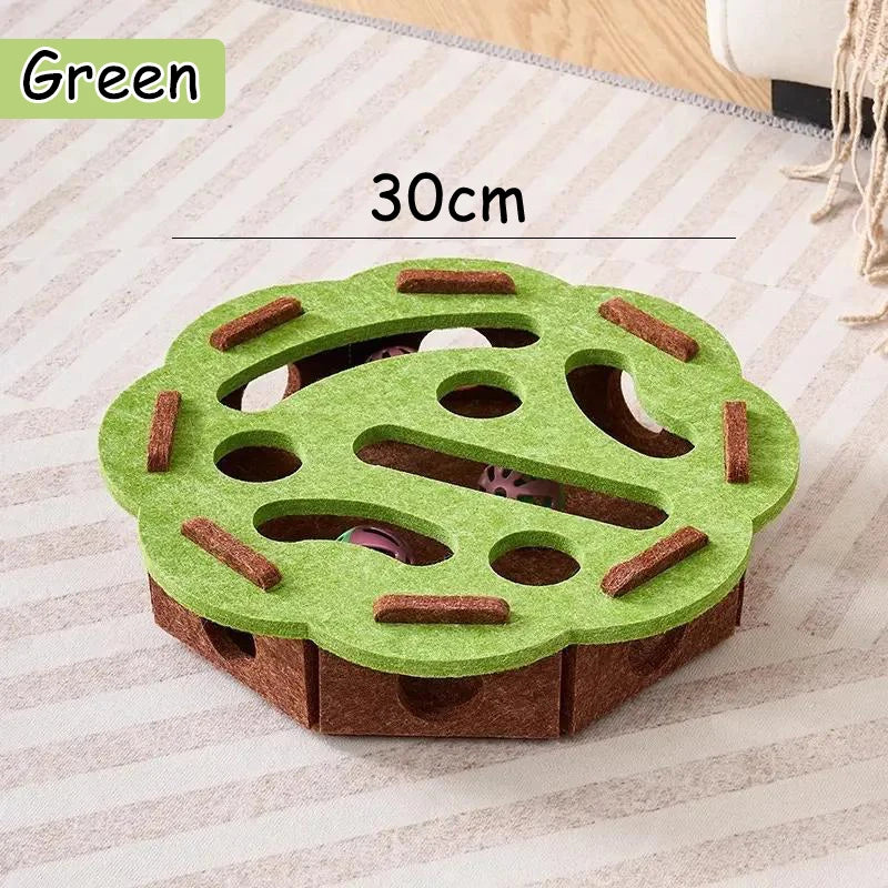 Cat Puzzle Toy Cat Exercise Toy With Ball Felt Puzzle Box Indoor Sports Entertainment Hunting Cat Toys For Indoor Cats