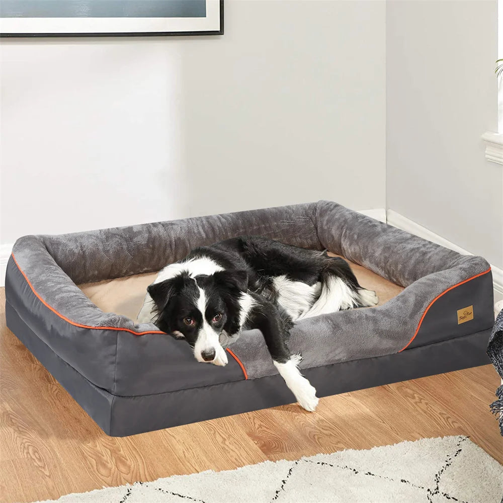 BORWARTC Orthopedic Memory Foam Dog Bed Sofa with Removable Cover