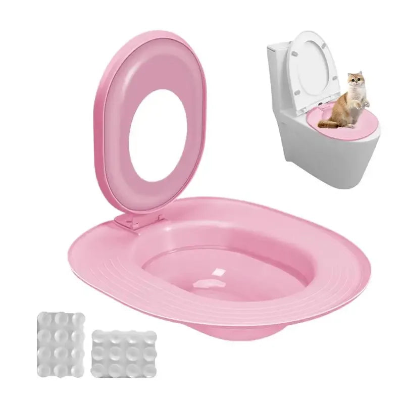 Cat Toilet Training Kit Reusable Potty Seat Litter Box Trainer