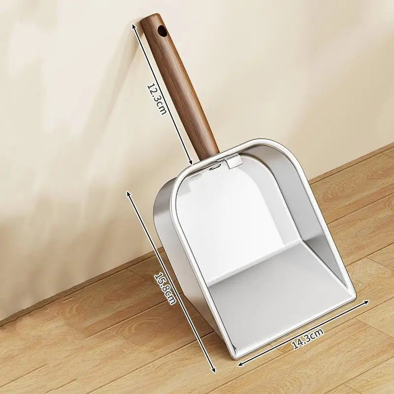 Stainless Steel Cat Litter Scoop Long Wooden Handle Pet Waste Shovel Cleaning Tool Long Handled Hollow Shovel Cats Supplies