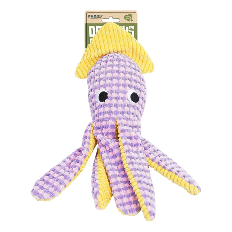 Crinkle Squeaky Dog Toy Self Play Chew Proof Teeth Cleaning