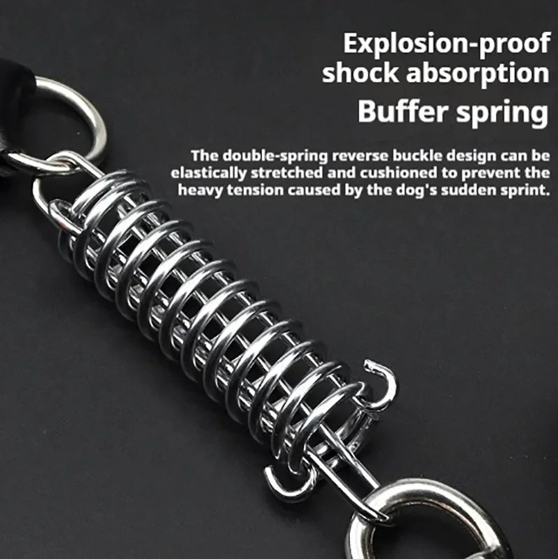 5-Foot Genuine Dog Leash with Cowhide Collar - High Quality Punch Dog Walking Rope for Medium & Large Dogs, Golden Retriever