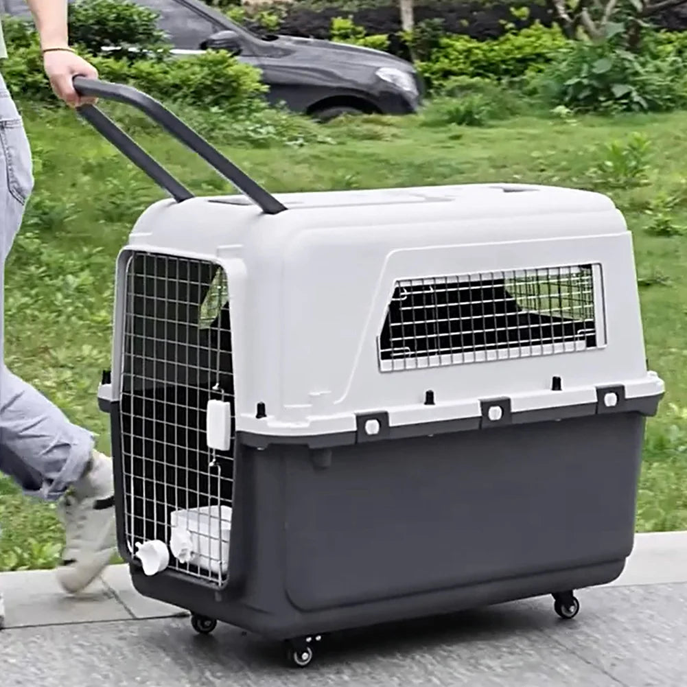 Pet Air Carrier Portable Cage for Dogs Cats International Shipping Special Box Big Dogs Crate Plastic Pet Carrier Flight Carrier