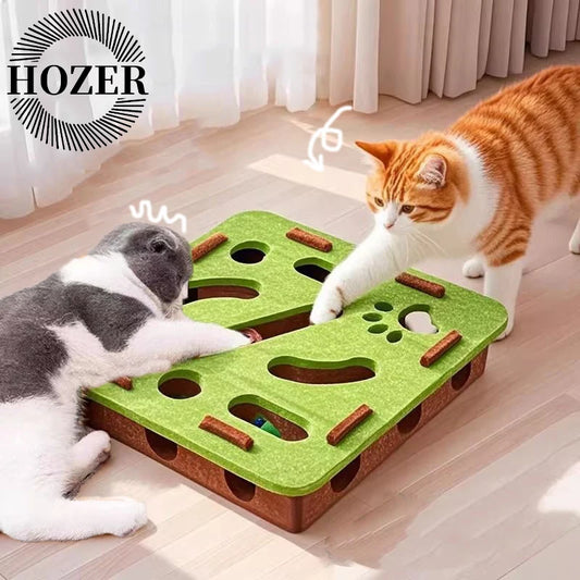 Cat Puzzle Toy Cat Exercise Toy With Ball Felt Puzzle Box Indoor Sports Entertainment Hunting Cat Toys For Indoor Cats