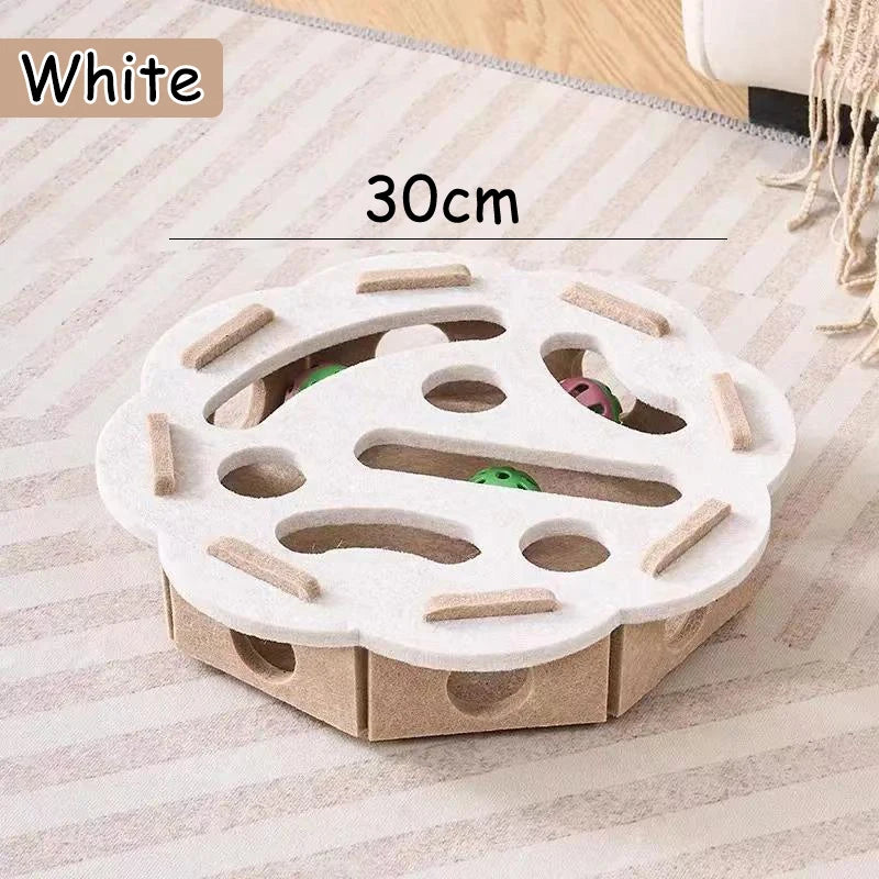 Cat Puzzle Toy Cat Exercise Toy With Ball Felt Puzzle Box Indoor Sports Entertainment Hunting Cat Toys For Indoor Cats