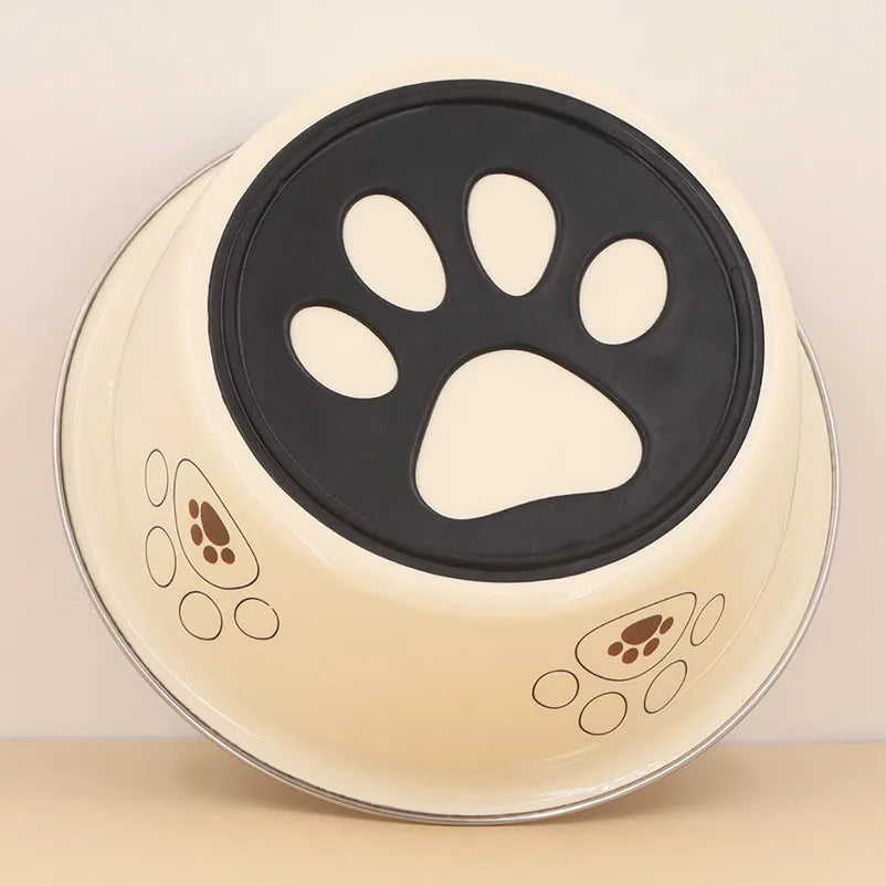 Stainless Steel Anti-Tip Dog Bowl Non-Slip Cat Bowl