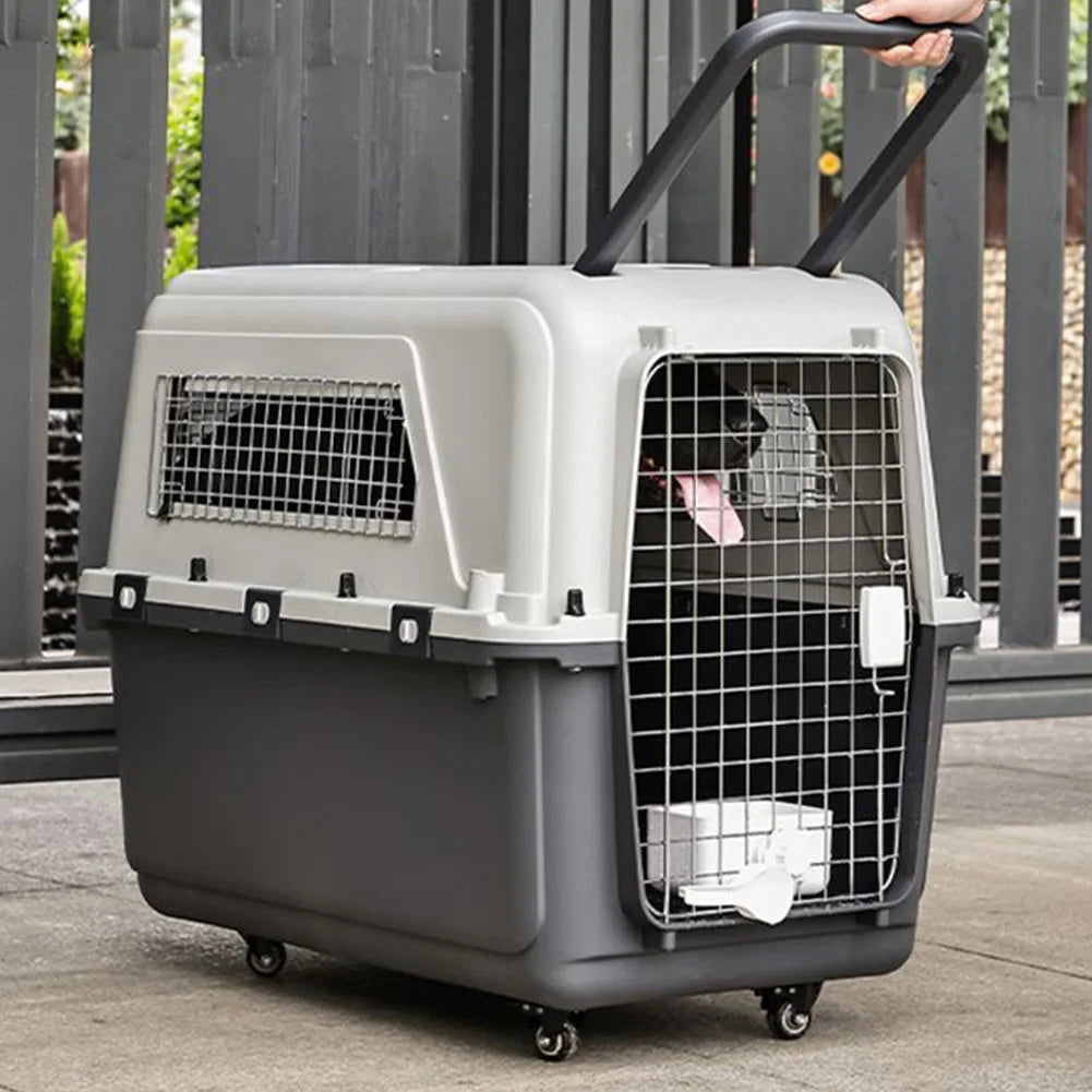 Pet Air Carrier Portable Cage for Dogs Cats International Shipping Special Box Big Dogs Crate Plastic Pet Carrier Flight Carrier
