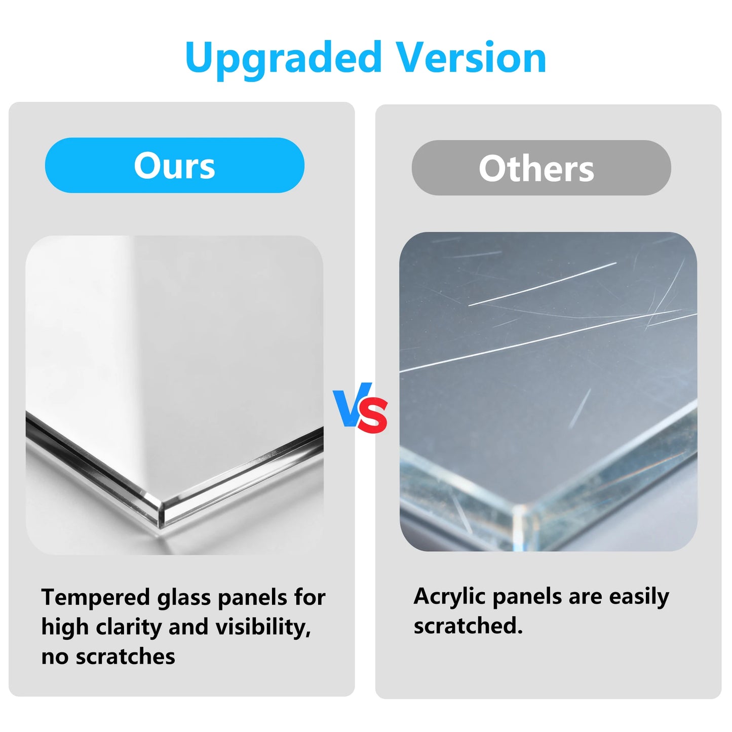 NONECN Wooden Hamster Cage With Glass Panels Open Top