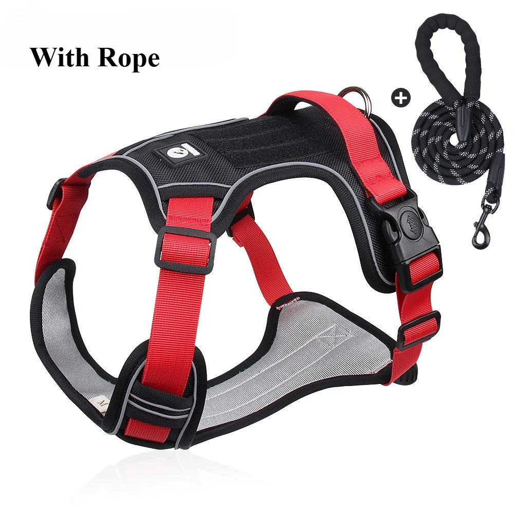 Large Dog Harness Collars Anti-Pull Harness Dog Walking Leash Pet Leash Anti-Escape Durable Material Easy To Put on Take Off